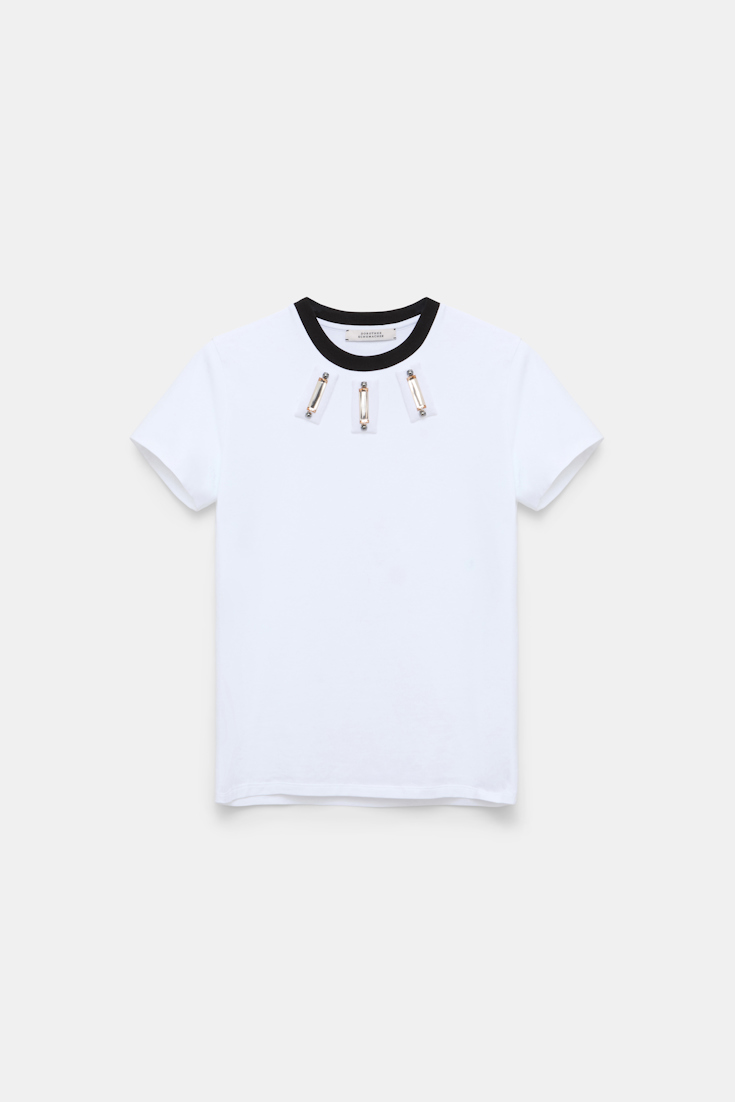 Dorothee Schumacher Von Hand besticktes T-Shirt camellia white