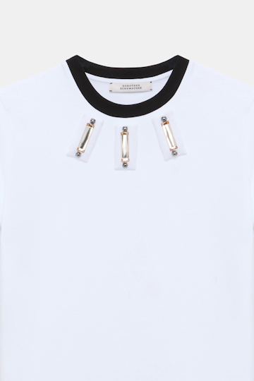 Dorothee Schumacher Embellished T-shirt camellia white