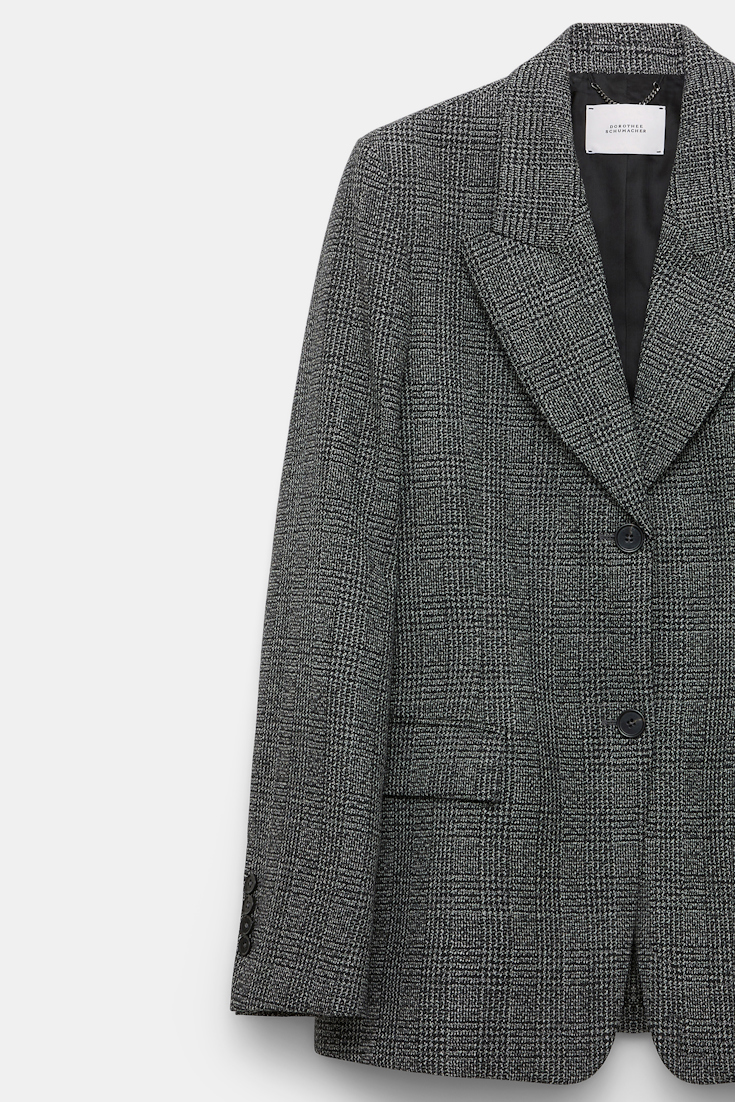 Dorothee Schumacher Glencheck Blazer aus Wolle salt & pepper glencheck