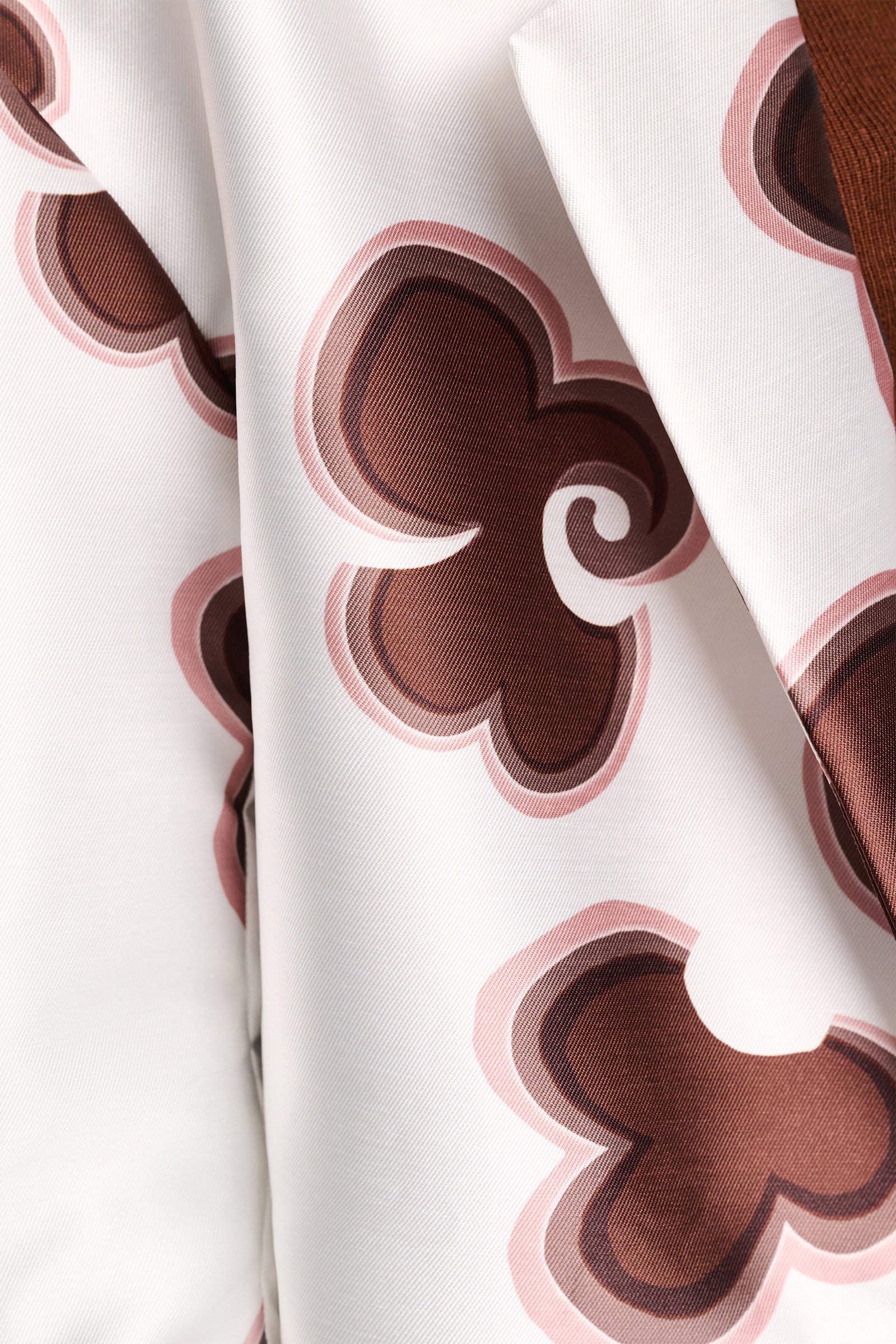 Dorothee Schumacher Kurzermantel aus bedrucktem Duchesse-Twill offwhite chocolate