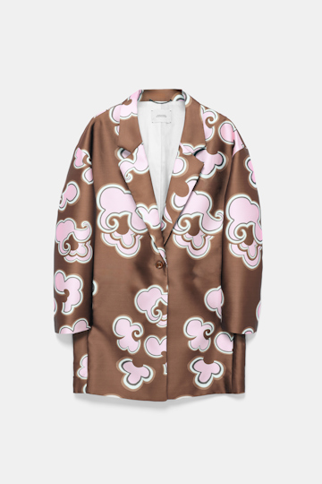 Dorothee Schumacher Kurzermantel aus bedrucktem Duchesse-Twill caramello rose