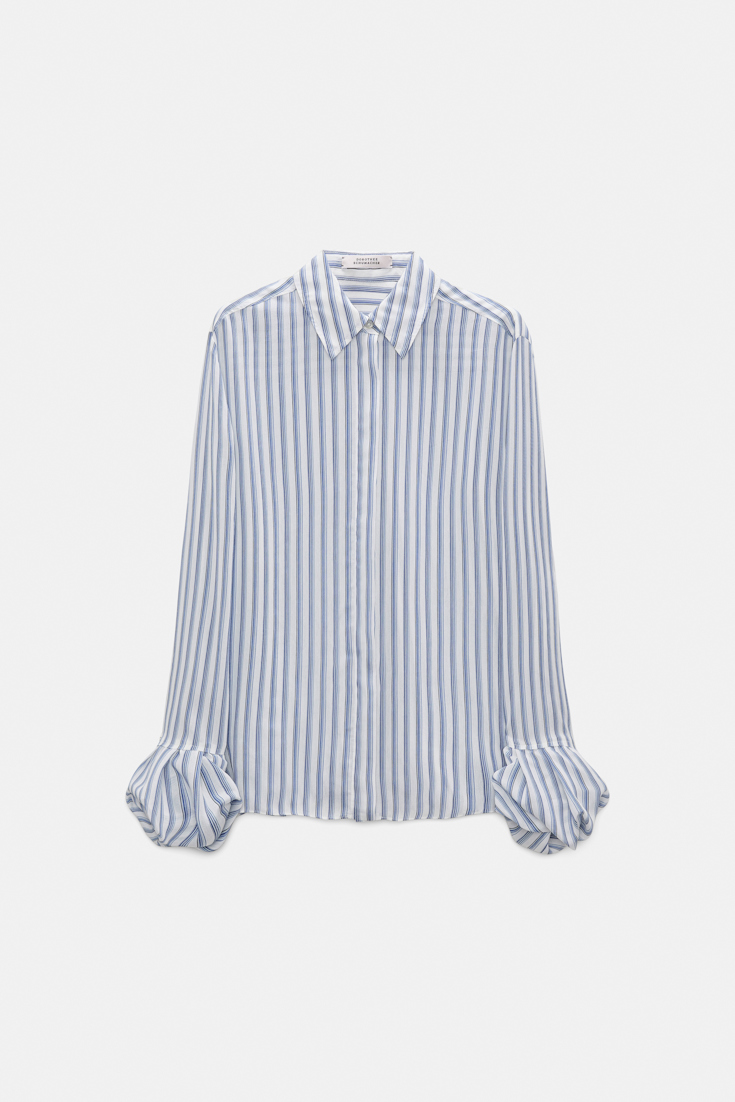 Dorothee Schumacher Blouse with balloon cuffs white sky mix