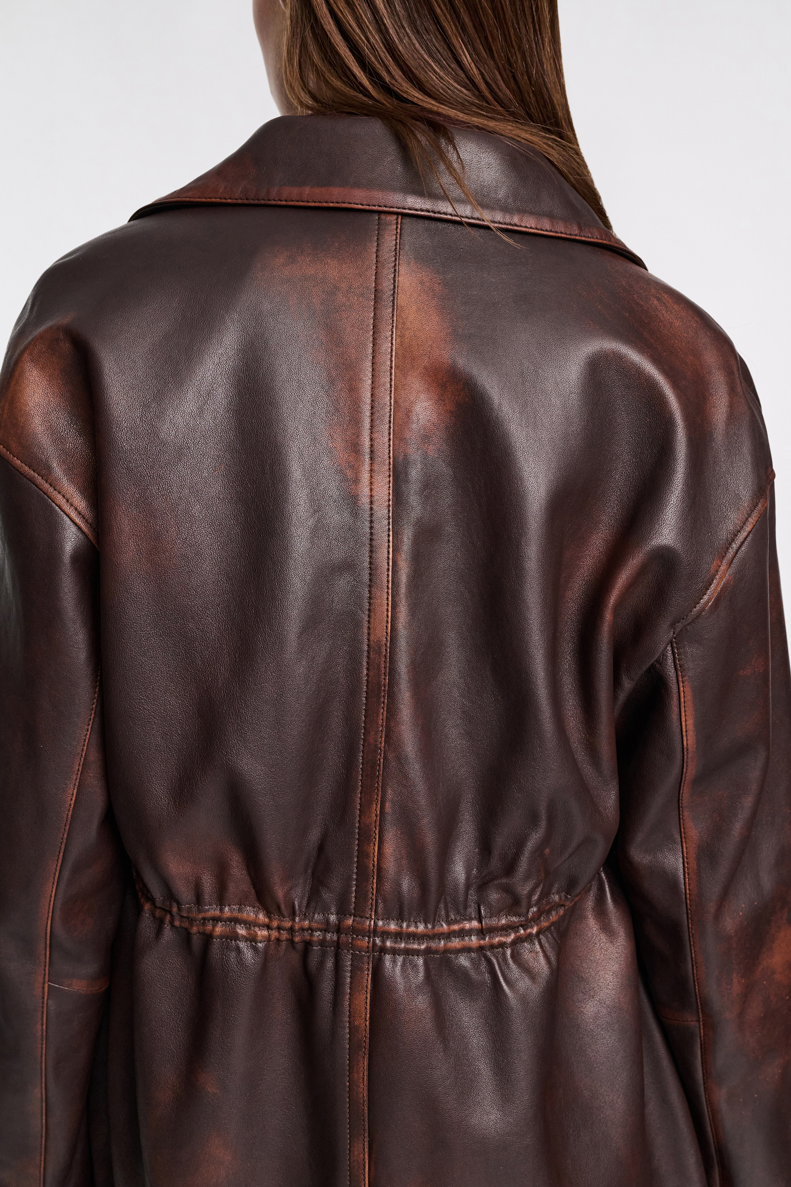 Dorothee Schumacher Vintage look leather jacket choco black