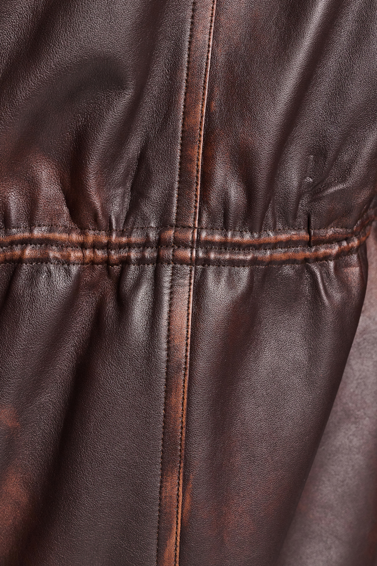 Dorothee Schumacher Vintage look leather jacket choco black