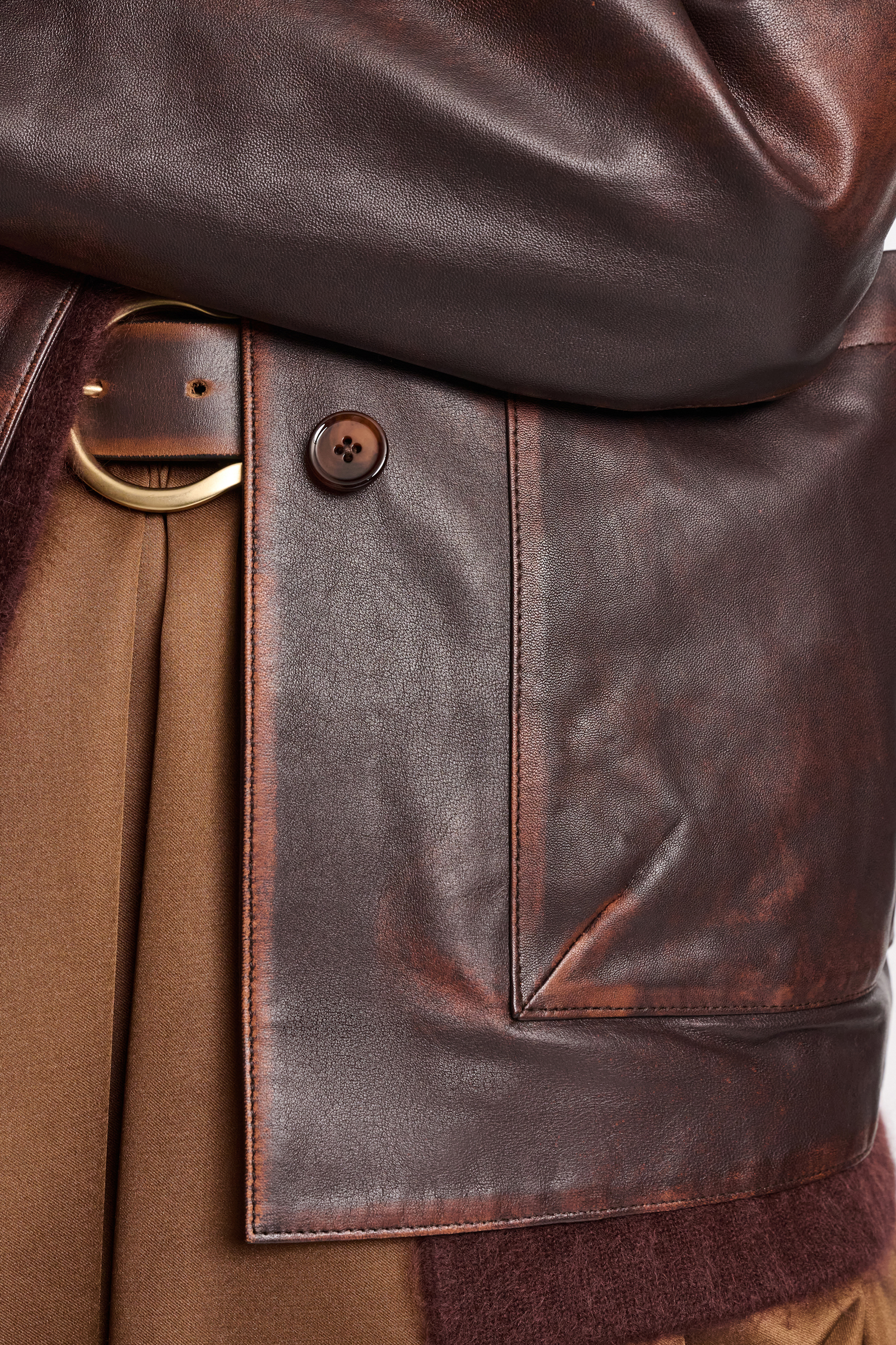 Dorothee Schumacher Vintage look leather jacket choco black