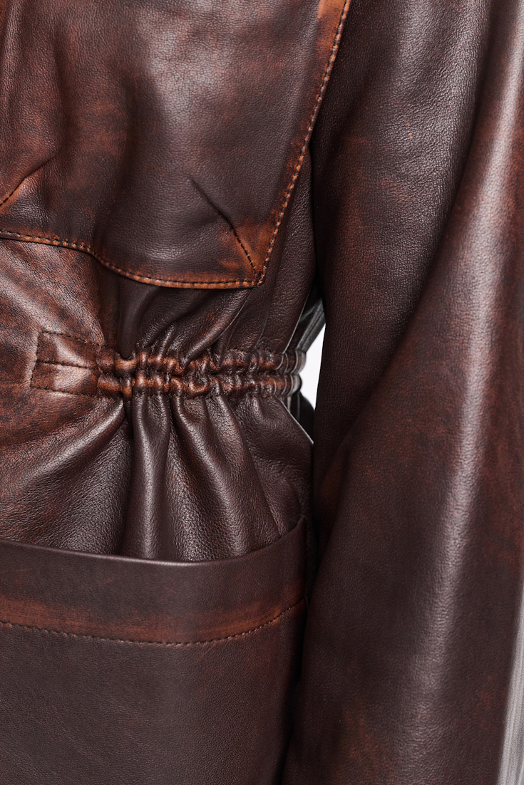 Dorothee Schumacher Vintage look leather jacket choco black