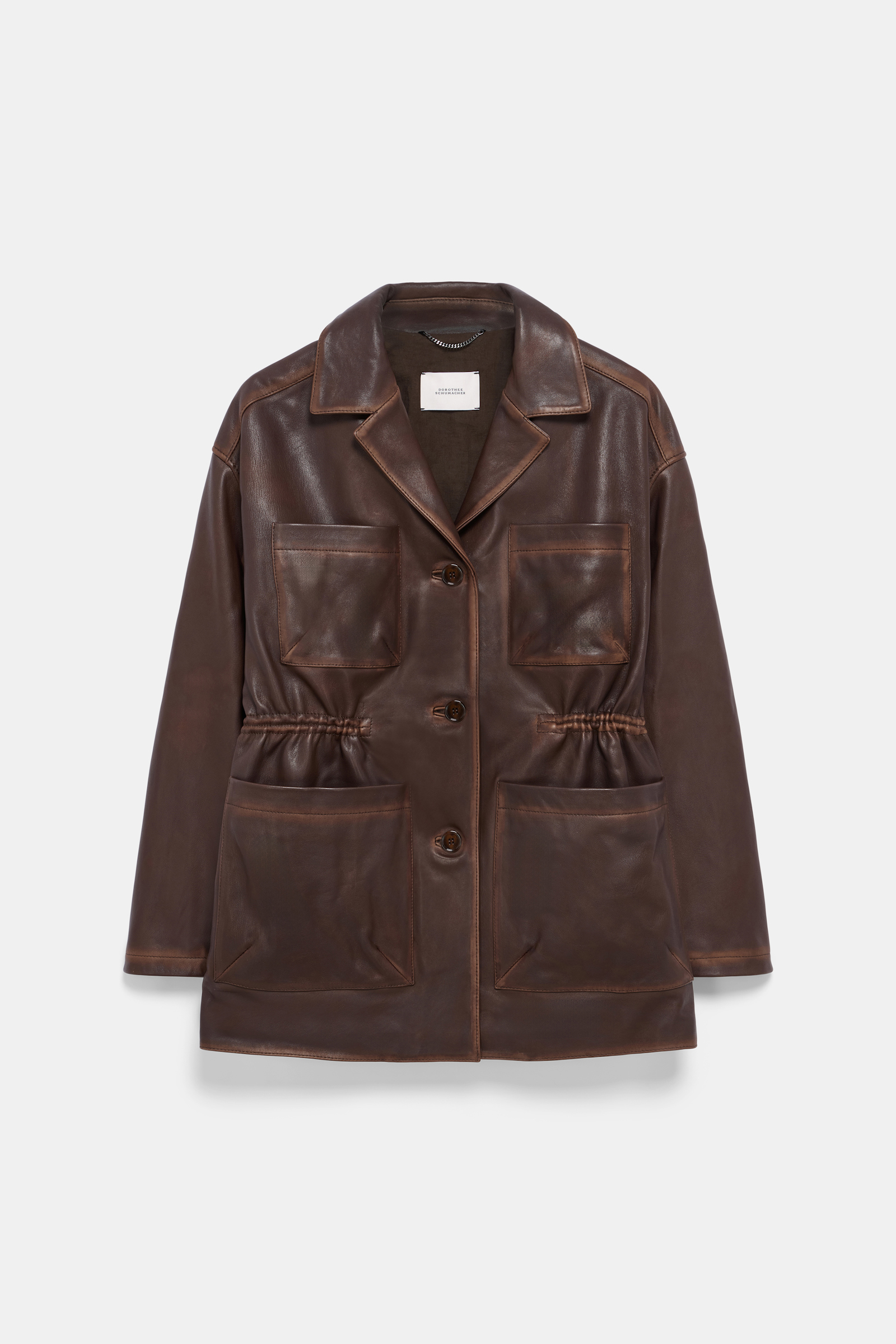 Dorothee Schumacher Vintage look leather jacket choco black