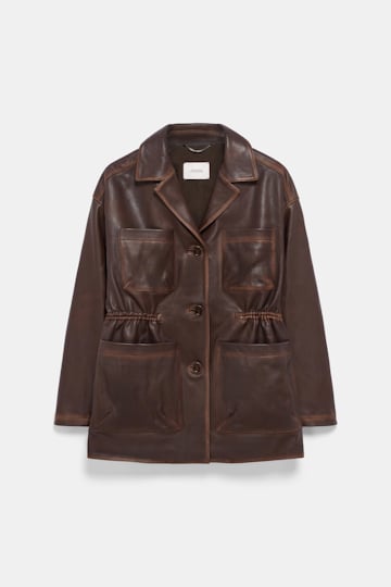 Dorothee Schumacher Lederjacke im Vintage Look choco black