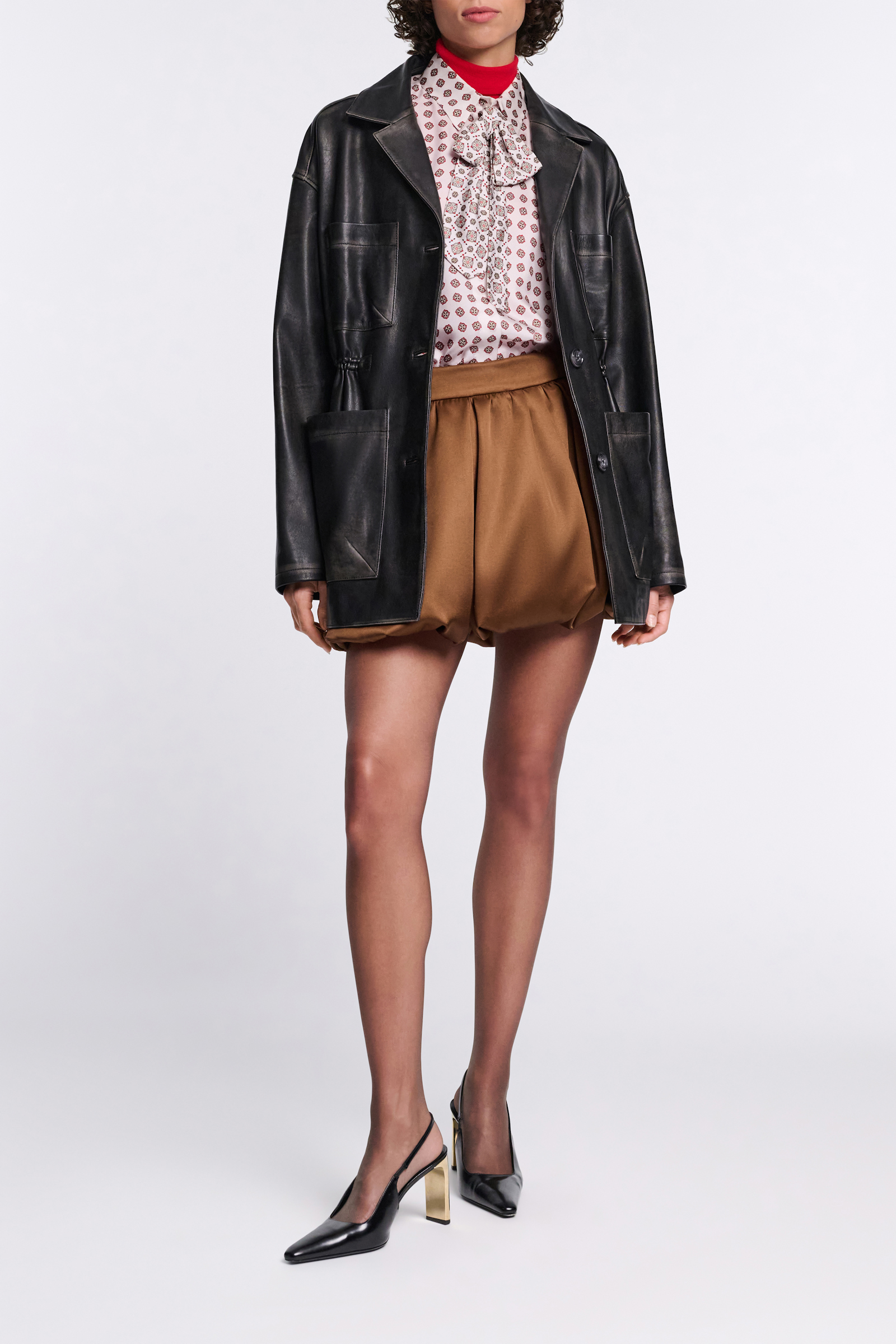 Dorothee Schumacher Vintage look leather jacket pure black