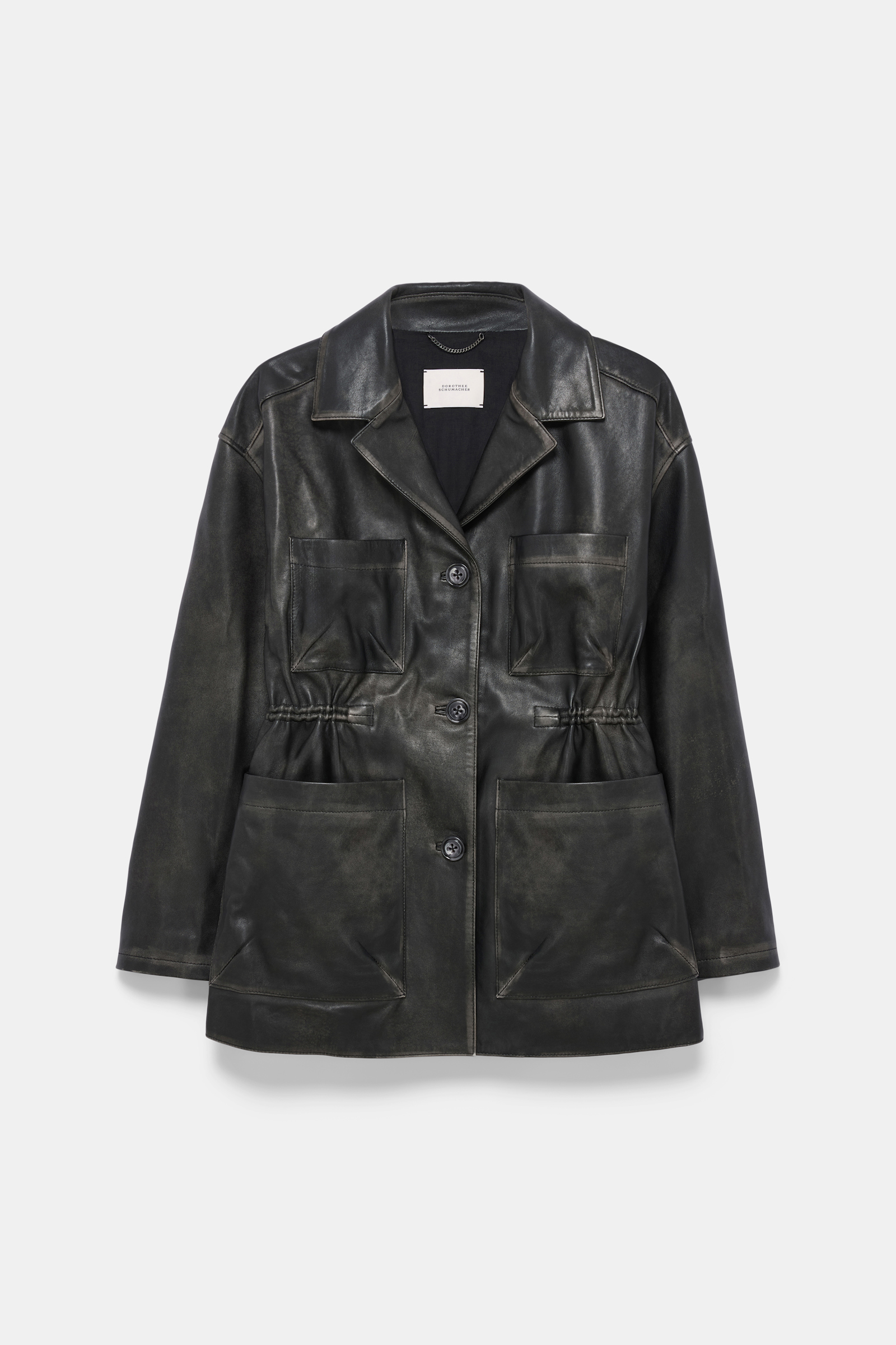 Dorothee Schumacher Vintage look leather jacket pure black