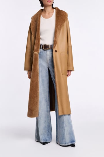 Dorothee Schumacher Shearling Mantel terra