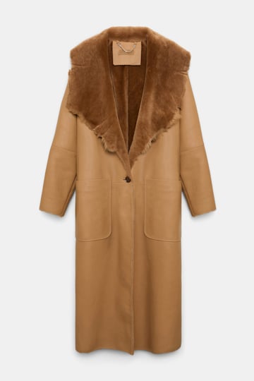 Dorothee Schumacher Shearling Mantel terra