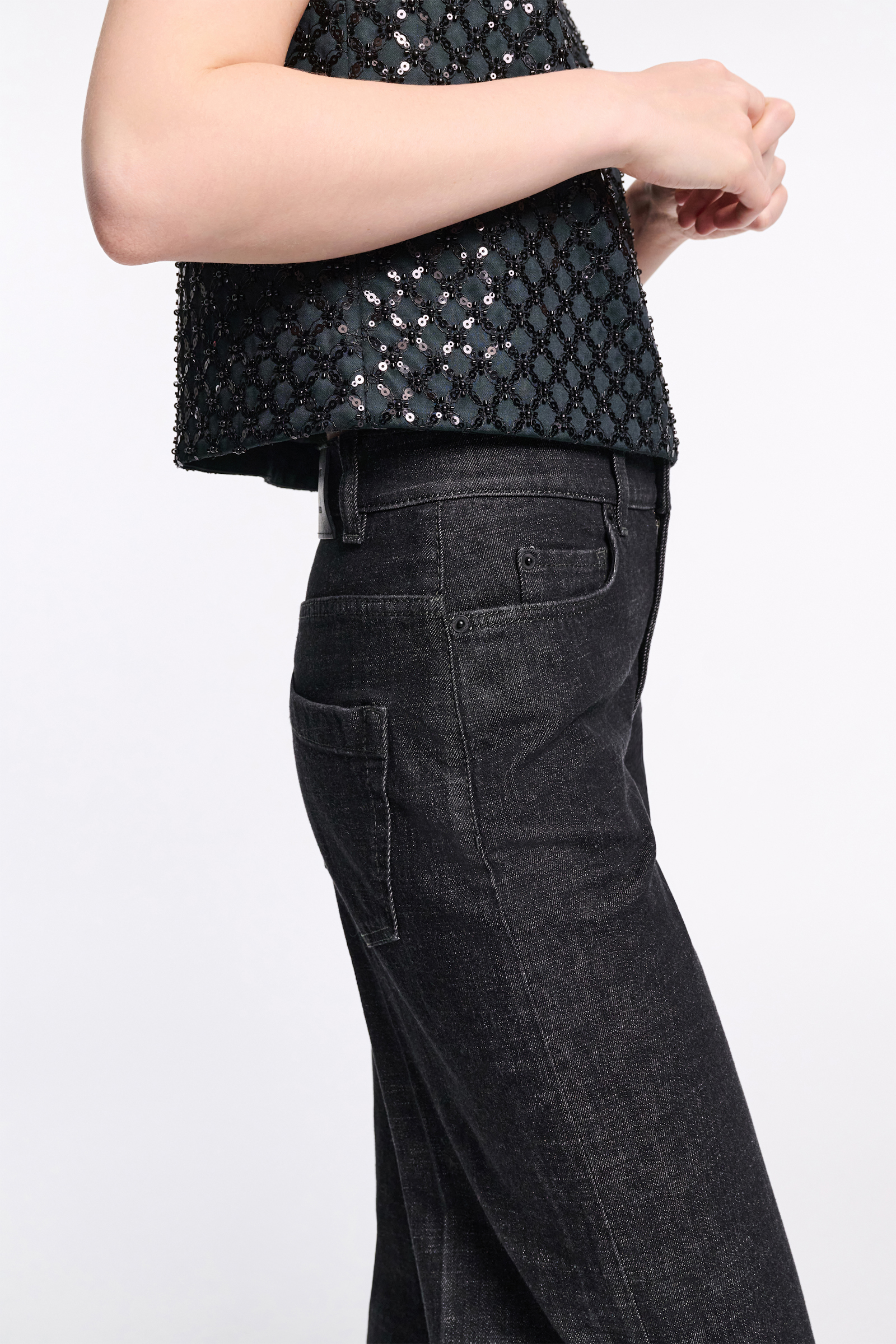 Dorothee Schumacher Long, wide Denim stone black denim