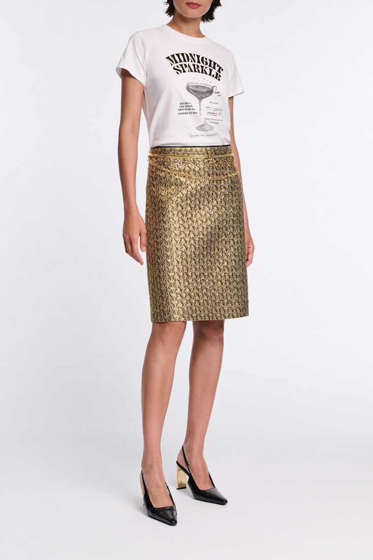 Dorothee Schumacher Golden Lurex mini-skirt gold