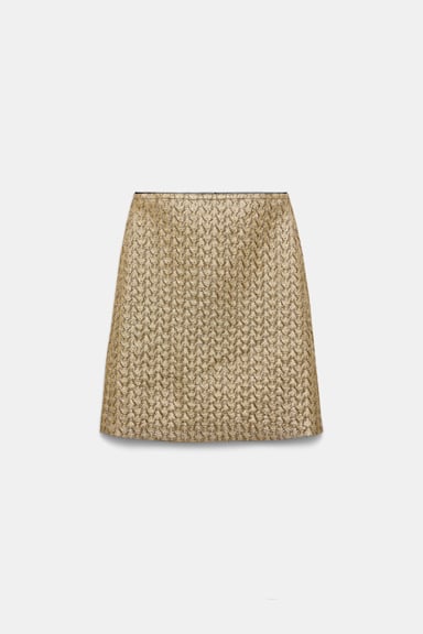 Dorothee Schumacher Golden Lurex mini-skirt gold