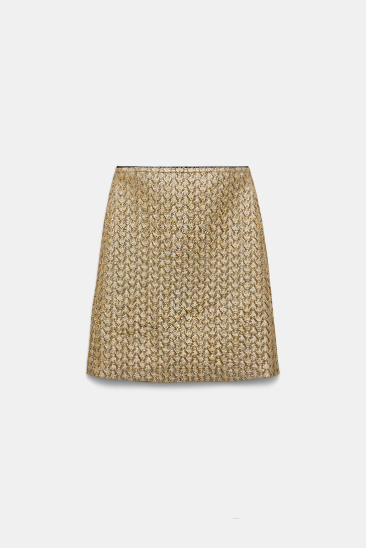 Dorothee Schumacher Golden Lurex mini-skirt gold