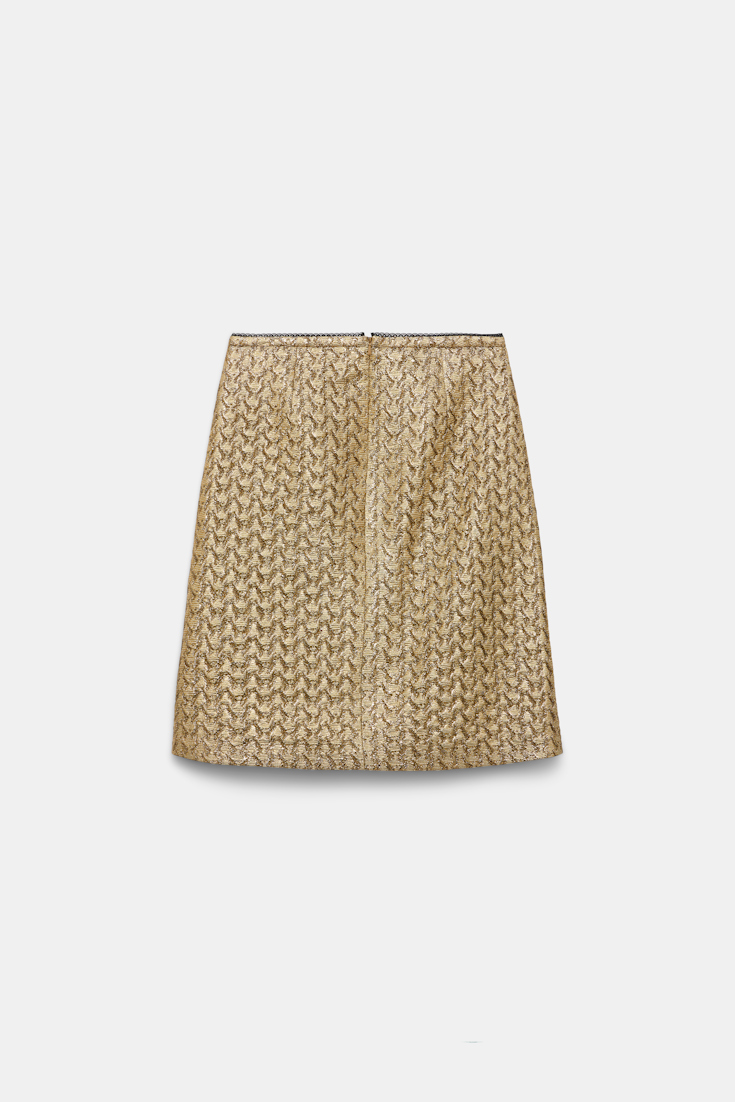 Dorothee Schumacher Golden Lurex mini-skirt gold