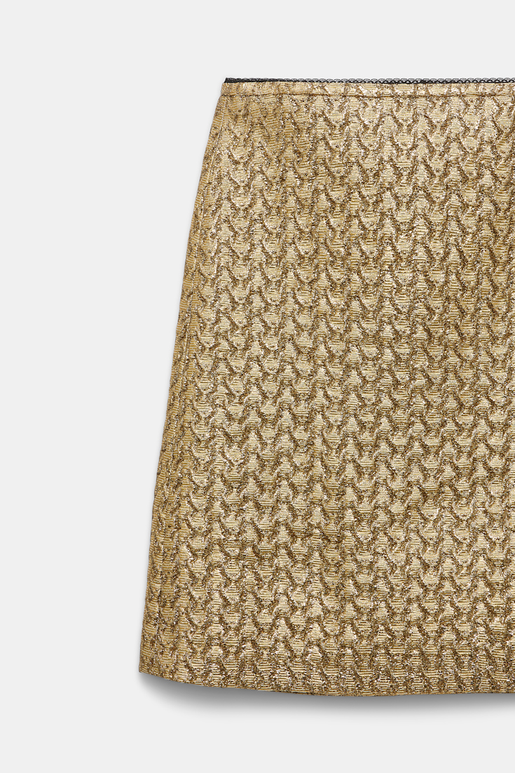 Dorothee Schumacher Golden Lurex mini-skirt gold
