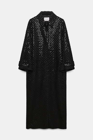 Dorothee Schumacher Sequin embellished coat in Punto Milano pure black