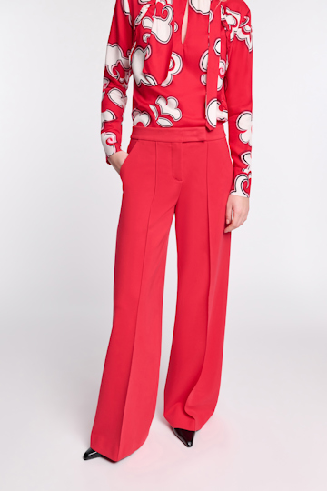 Dorothee Schumacher Wide leg pants in Punto Milano lipstick red
