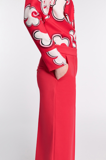 Dorothee Schumacher Wide leg pants in Punto Milano lipstick red