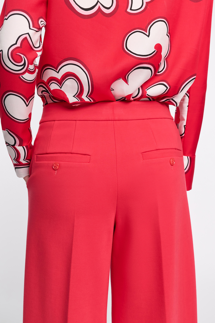 Dorothee Schumacher Wide leg pants in Punto Milano lipstick red
