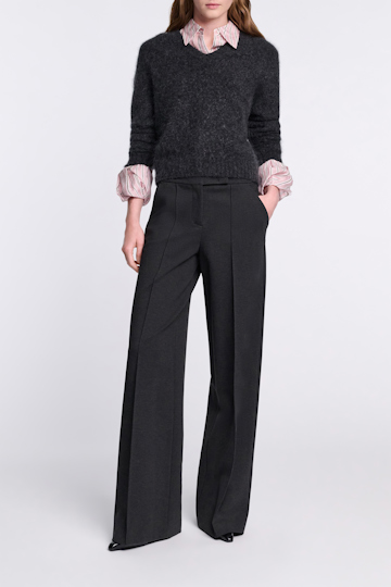 Dorothee Schumacher Wide leg pants in Punto Milano charcoal melange