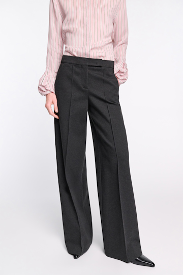 Dorothee Schumacher Wide leg pants in Punto Milano charcoal melange