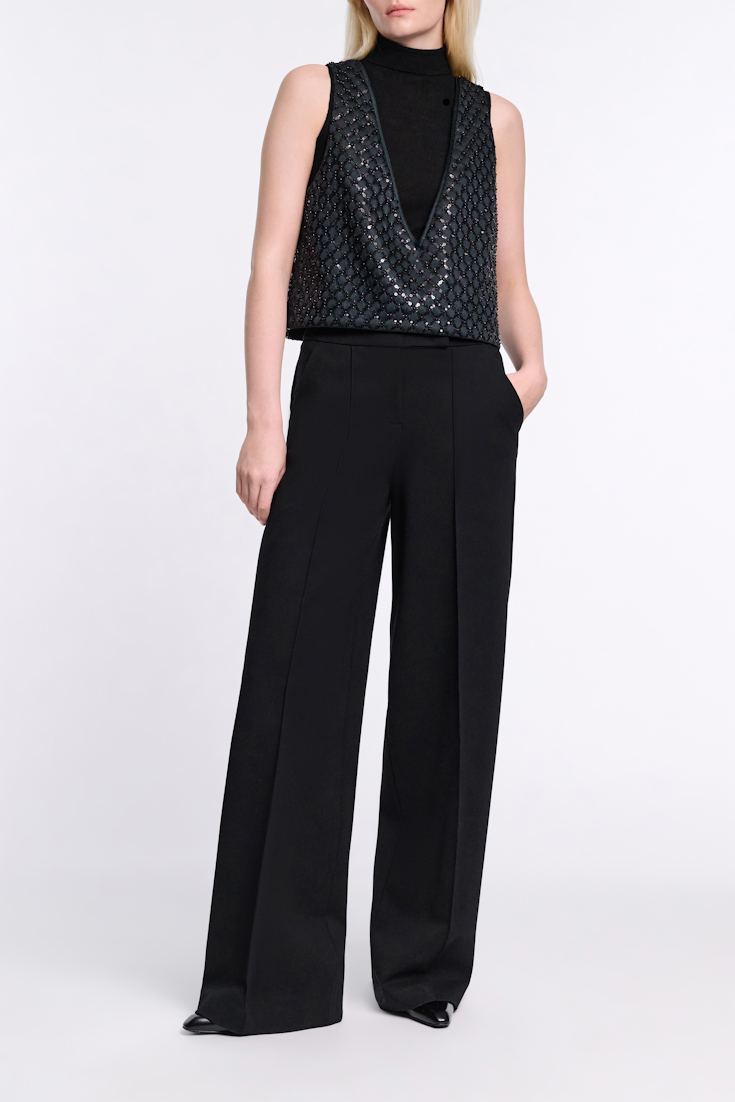 Dorothee Schumacher Wide leg pants in Punto Milano pure black
