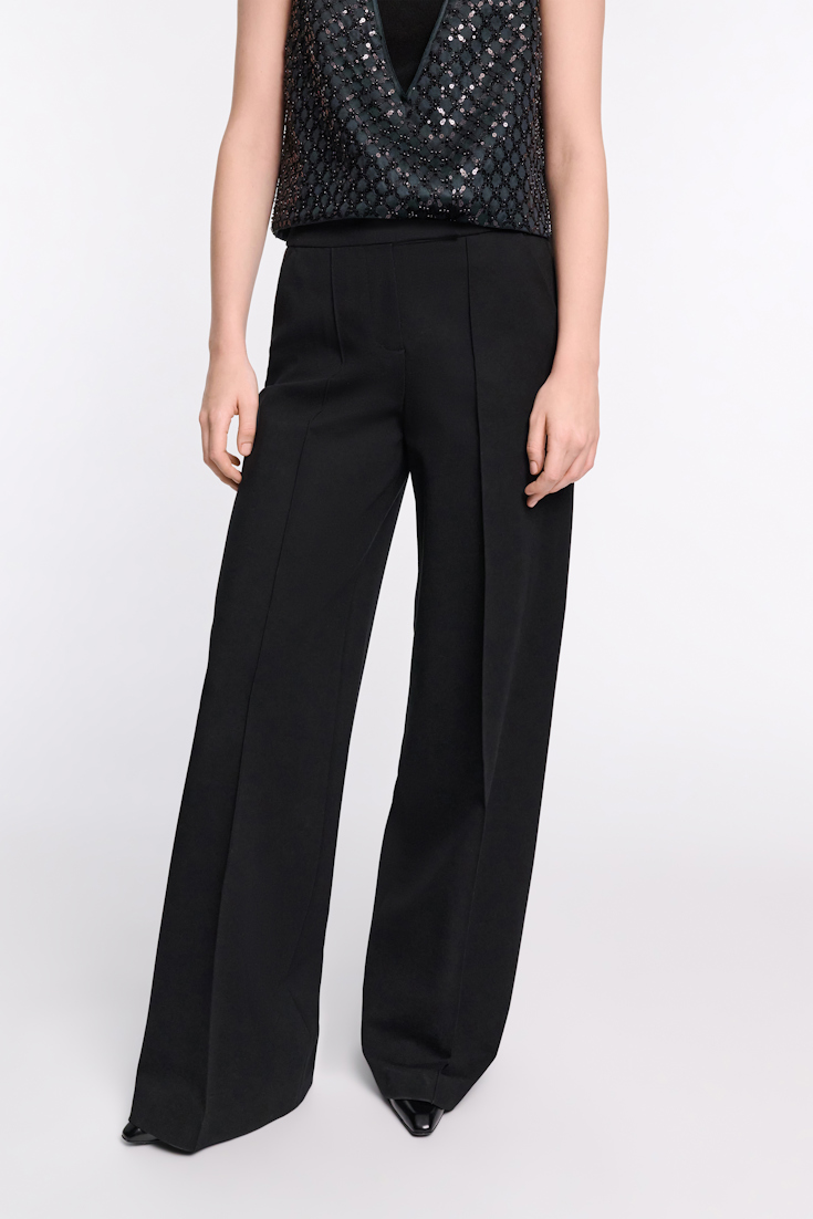 Dorothee Schumacher Wide leg pants in Punto Milano pure black