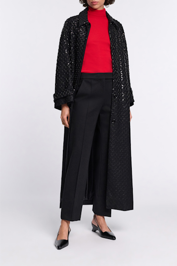 Dorothee Schumacher Hose mit schmalem Bein aus Punto Milano pure black