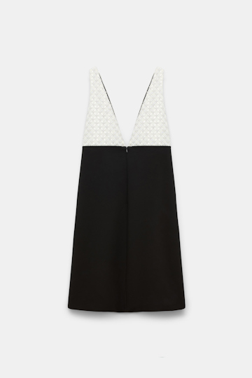 Dorothee Schumacher Sequin embellished dress in Punto Milano black-offwhite