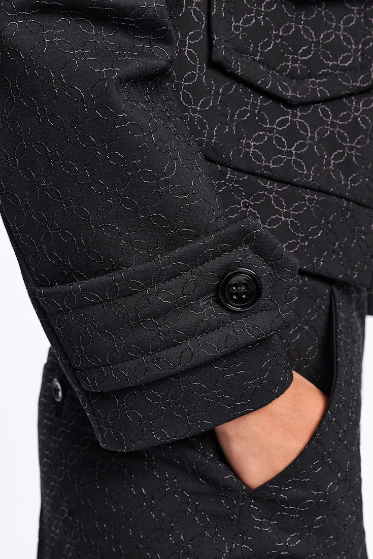 Dorothee Schumacher Einreihiger Blouson aus besticktem Punto Milano pure black