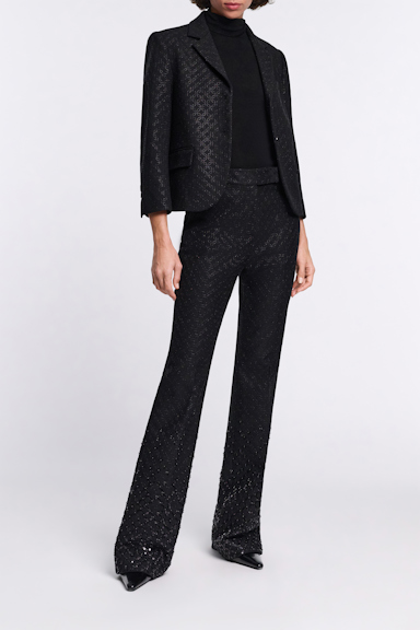 Dorothee Schumacher Embroidered mini blazer in Punto Milano pure black