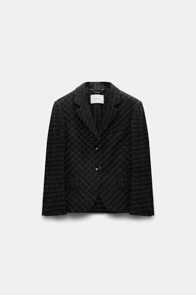 Dorothee Schumacher Embroidered mini blazer in Punto Milano pure black