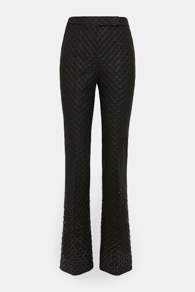 Dorothee Schumacher Dégradé sequin embellished flares in Punto Milano pure black