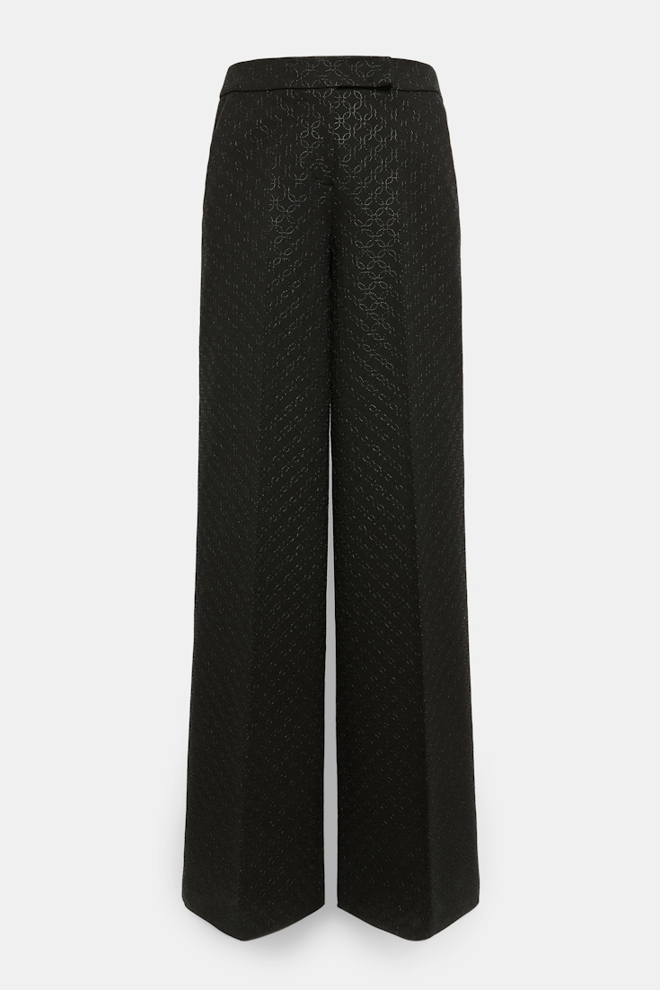 Dorothee Schumacher Embroidered wide leg pants in Punto Milano pure black