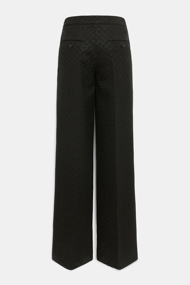 Dorothee Schumacher Embroidered wide leg pants in Punto Milano pure black