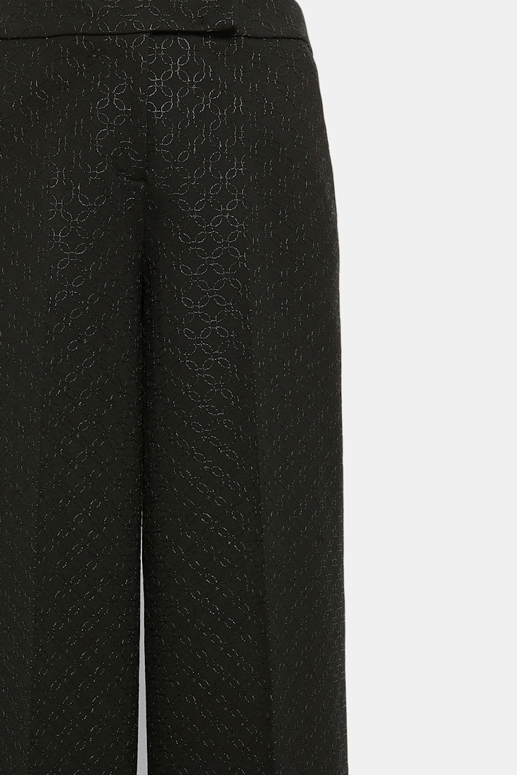 Dorothee Schumacher Embroidered wide leg pants in Punto Milano pure black