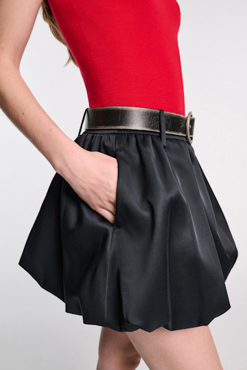 Dorothee Schumacher Mini balloon skirt in Duchesse graphite