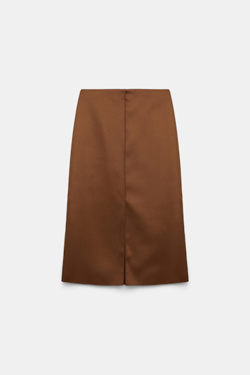 Dorothee Schumacher Pencil skirt with slit in Duchesse terra