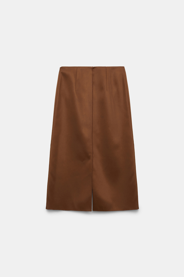 Dorothee Schumacher Pencil skirt with slit in Duchesse terra