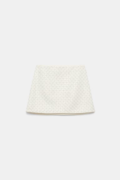 Dorothee Schumacher Sequin embellished mini-skirt in Duchesse pearl