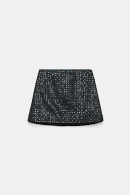 Dorothee Schumacher Sequin embellished mini-skirt in Duchesse graphite