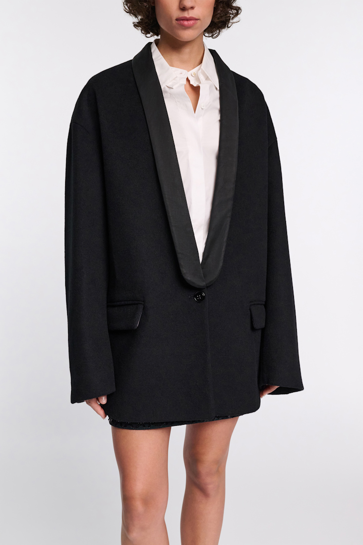 Dorothee Schumacher Oversized tuxedo blazer pure black