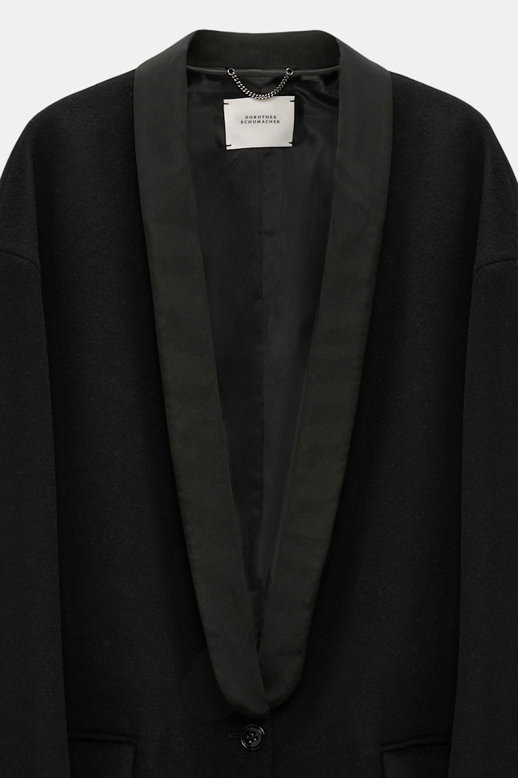 Dorothee Schumacher Oversized tuxedo blazer pure black