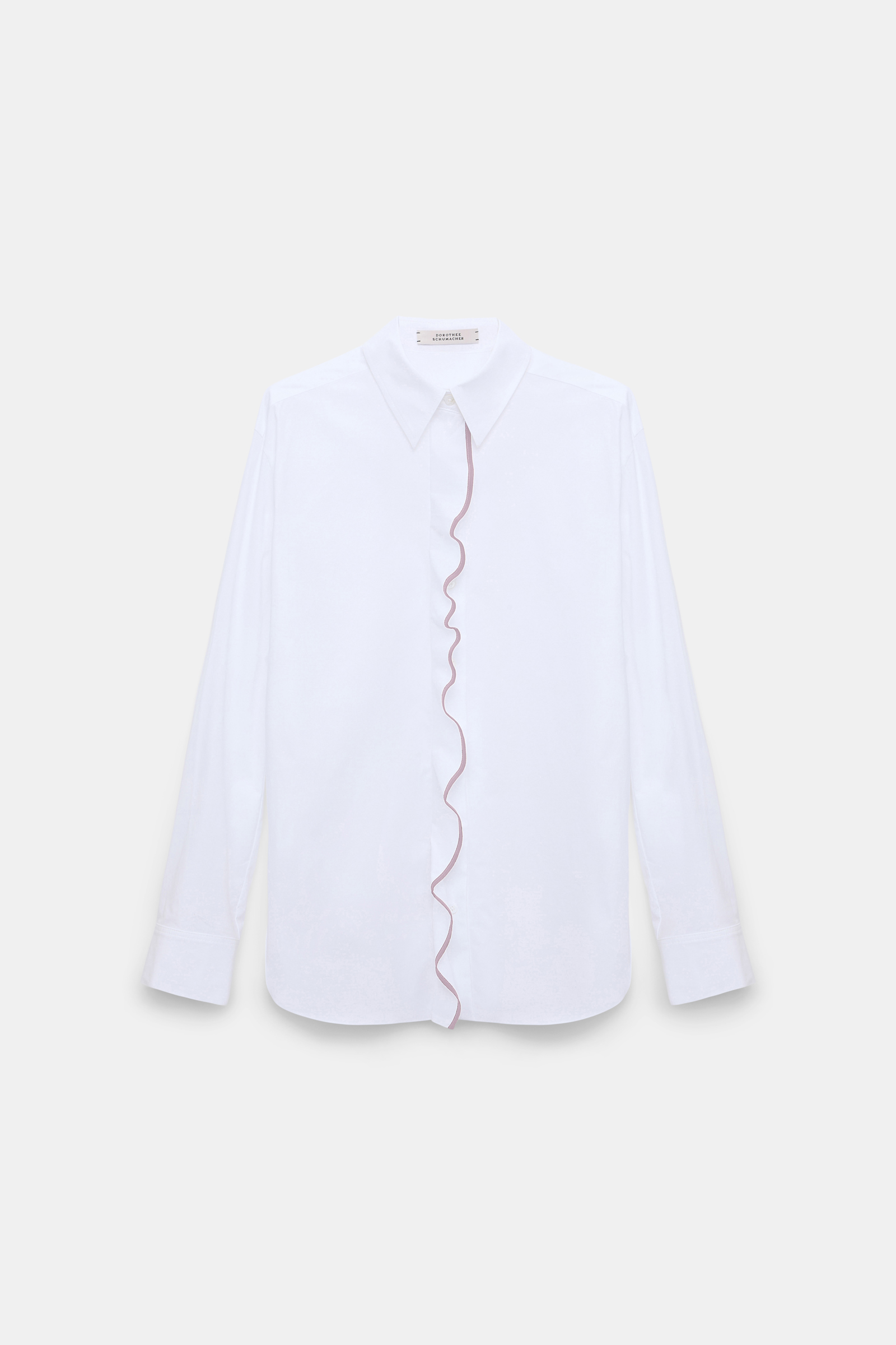 Dorothee Schumacher Cotton poplin shirt with ruffle white lilac