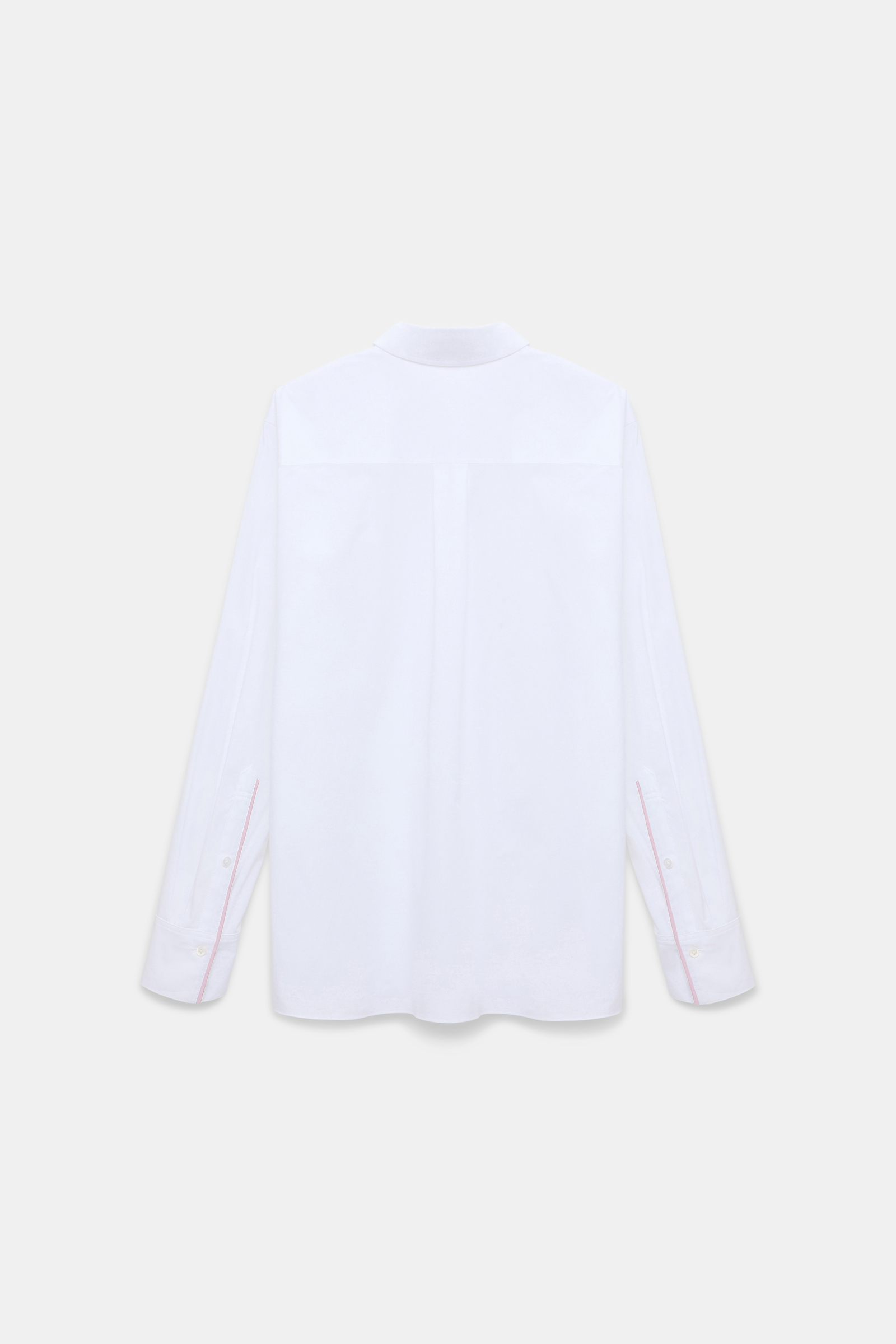 Dorothee Schumacher Cotton poplin shirt with ruffle white lilac