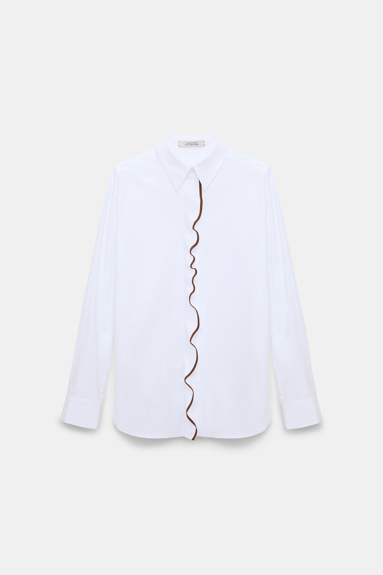 Dorothee Schumacher Cotton poplin shirt with ruffle white terra