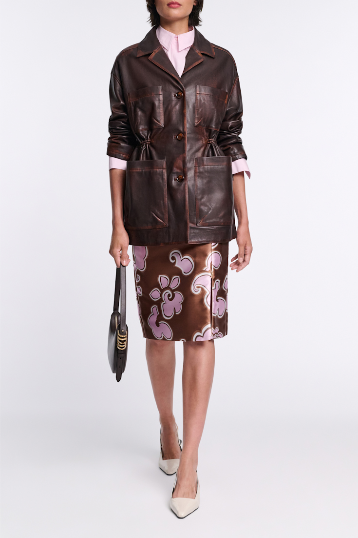 Dorothee Schumacher Cotton poplin shirt with ruffle rose